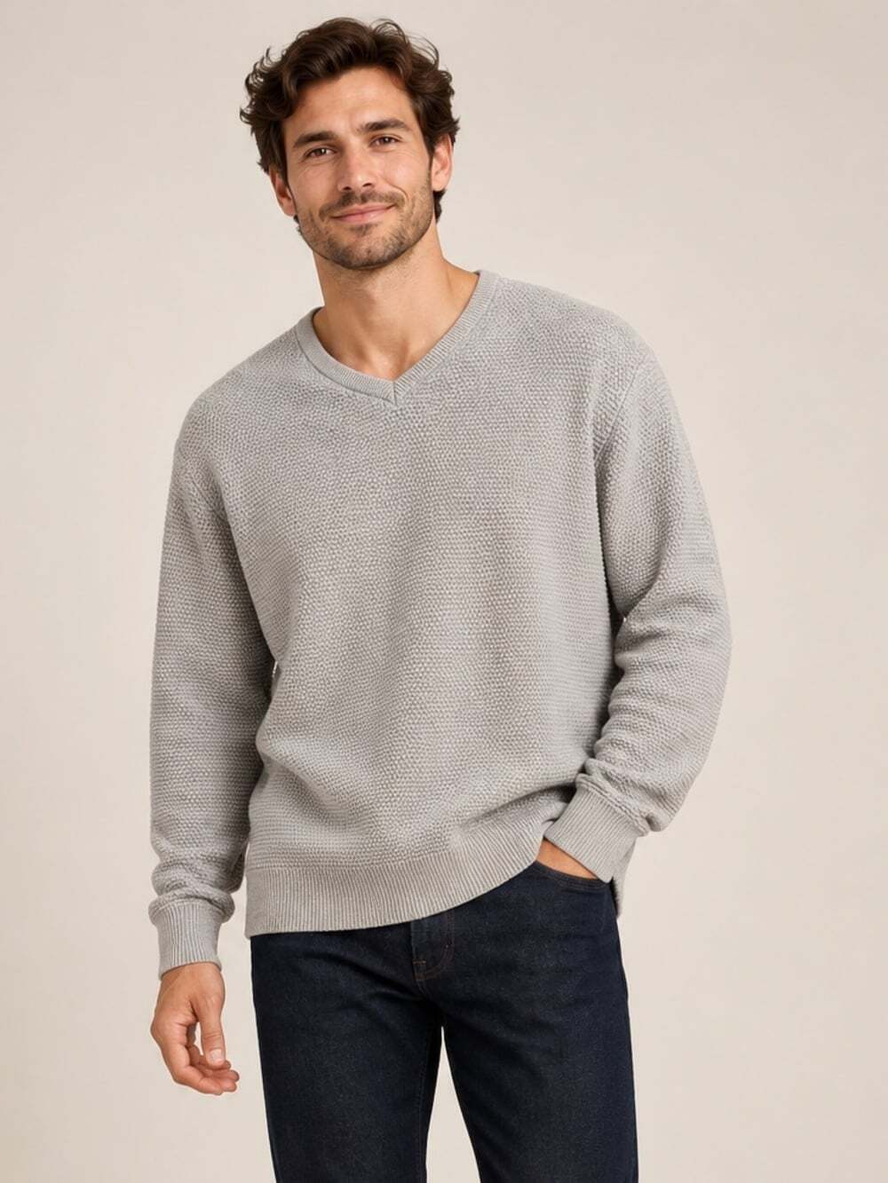 💯 Cotton Textured Knit Sweater | Minimalist Cozy | Business Casual Large
